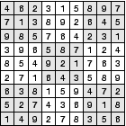 Die Lösung zum Beispielsudoku